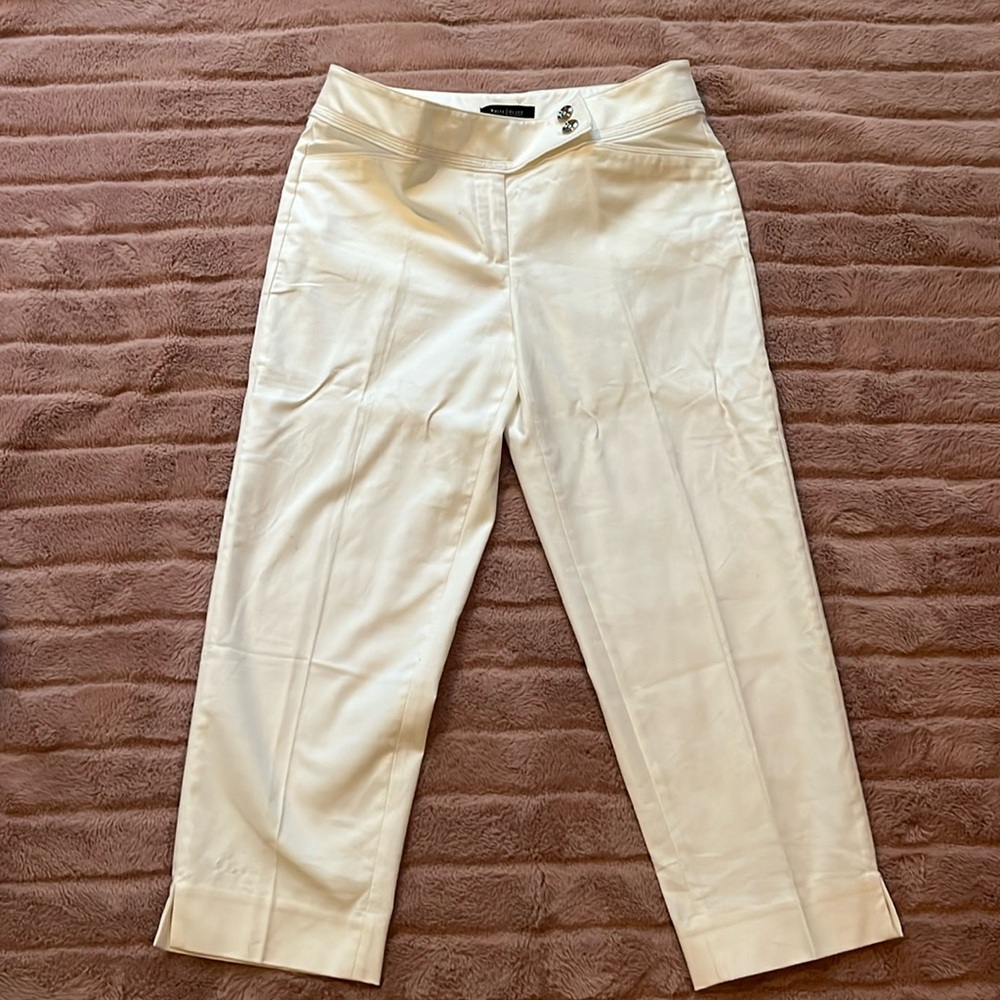 WHBM White Slim Capris size 4